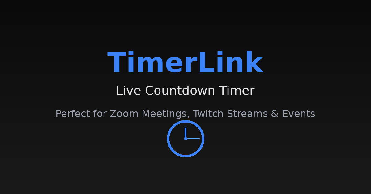 Live Countdown Timer for Events, Meetings & Streams | TimerLink